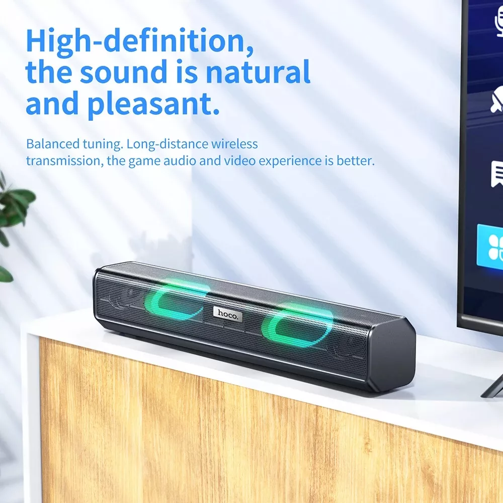 Wireless Bluetooth Desktop Speaker with RGB Lights & True Stereo Sound - Image 4