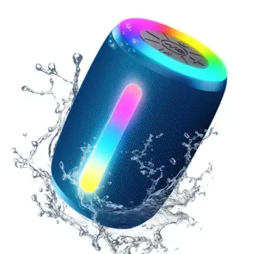 Portable Bluetooth Speaker with LED Lights, Waterproof, FM Receiver, TWS Pairing