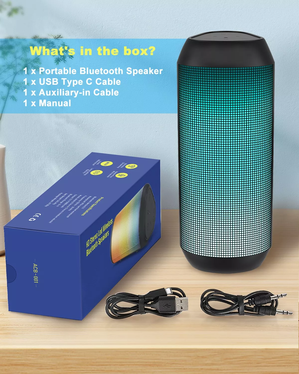 Waterproof Bluetooth Speaker with LED Lights and Surround Stereo Sound - Image 6