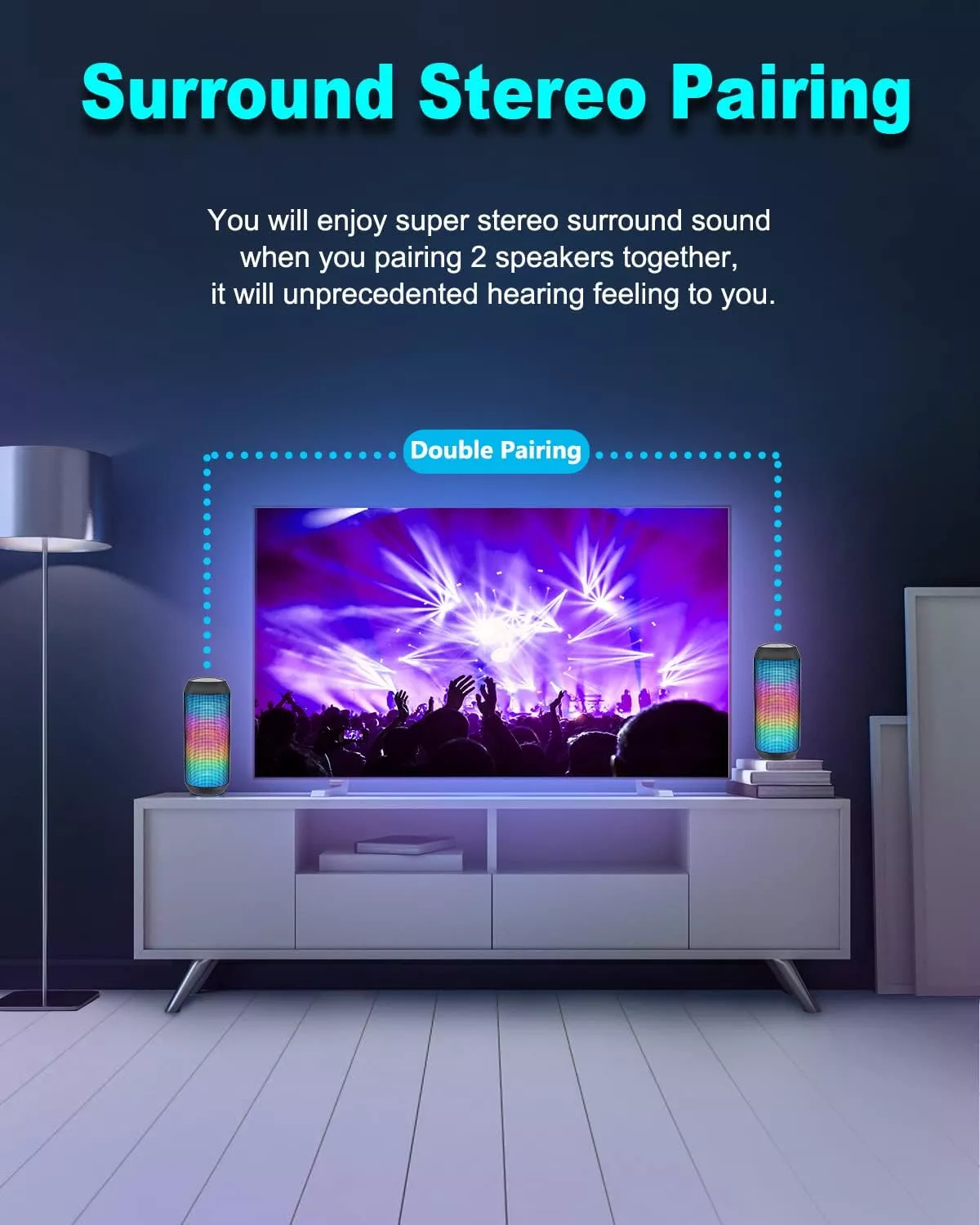 Waterproof Bluetooth Speaker with LED Lights and Surround Stereo Sound - Image 3