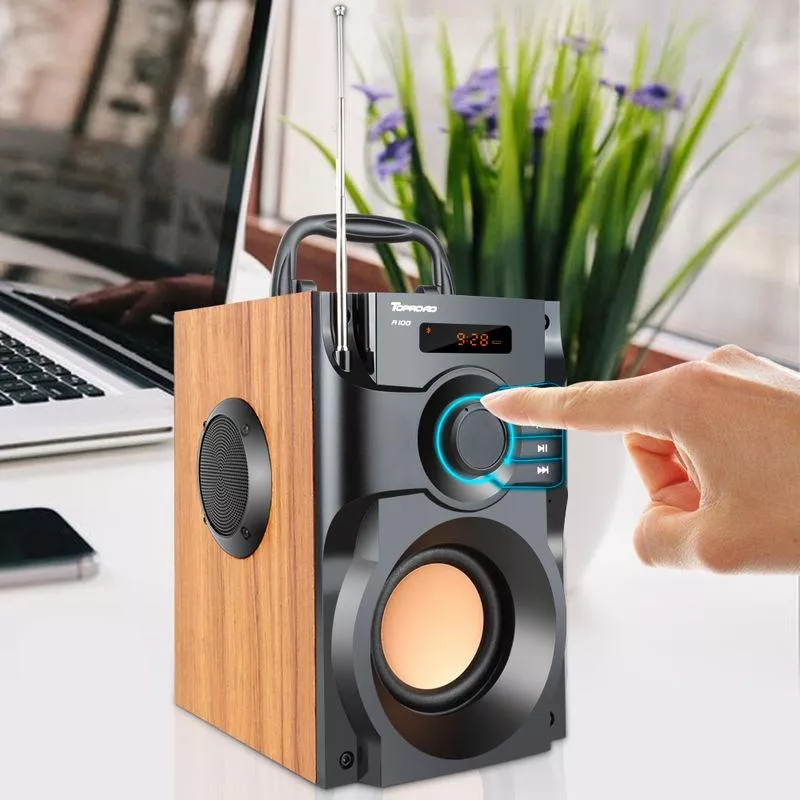 Portable Bluetooth Speaker with Stereo Bass and Remote Control