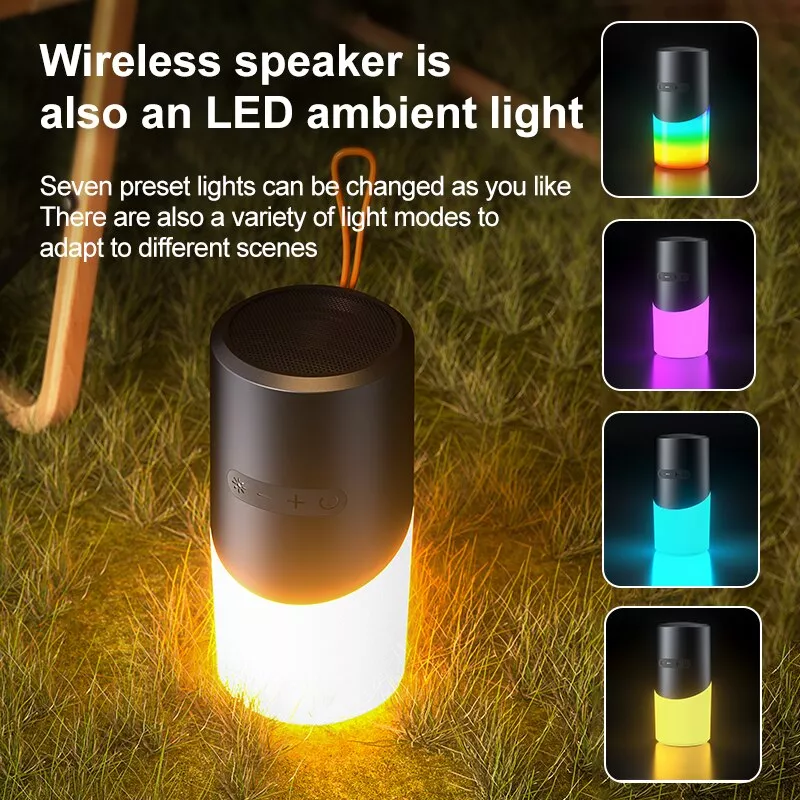 Portable RGB Bluetooth Speaker with Waterproof Design and LED Light Effects - Image 4