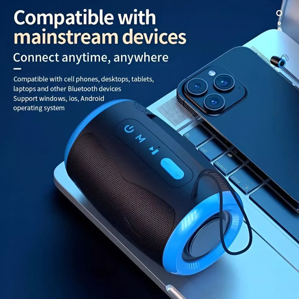 Portable Wireless Bluetooth Speaker with FM, SD, USB, Aux Modes & Waterproof - Image 2
