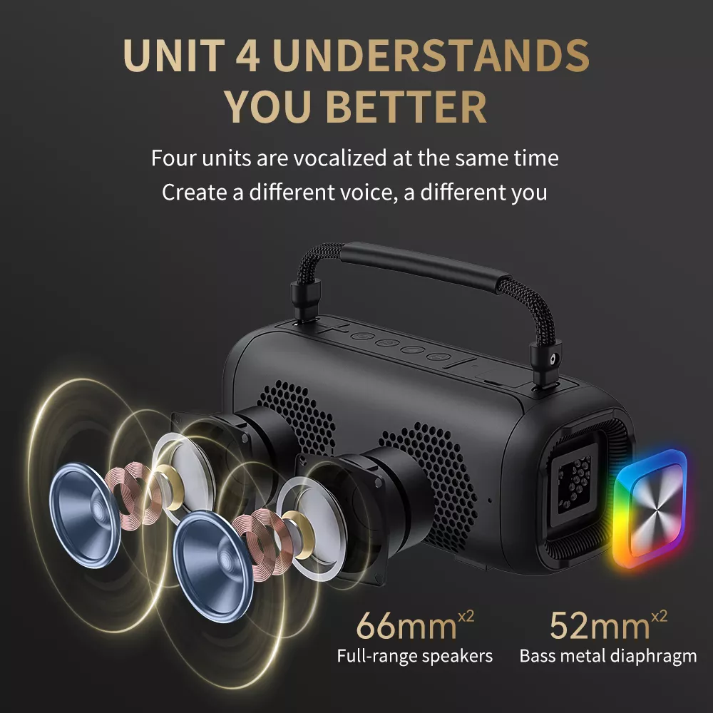 Portable 80W Bluetooth Speaker with Subwoofer, Waterproof & Long Battery Life - Image 3