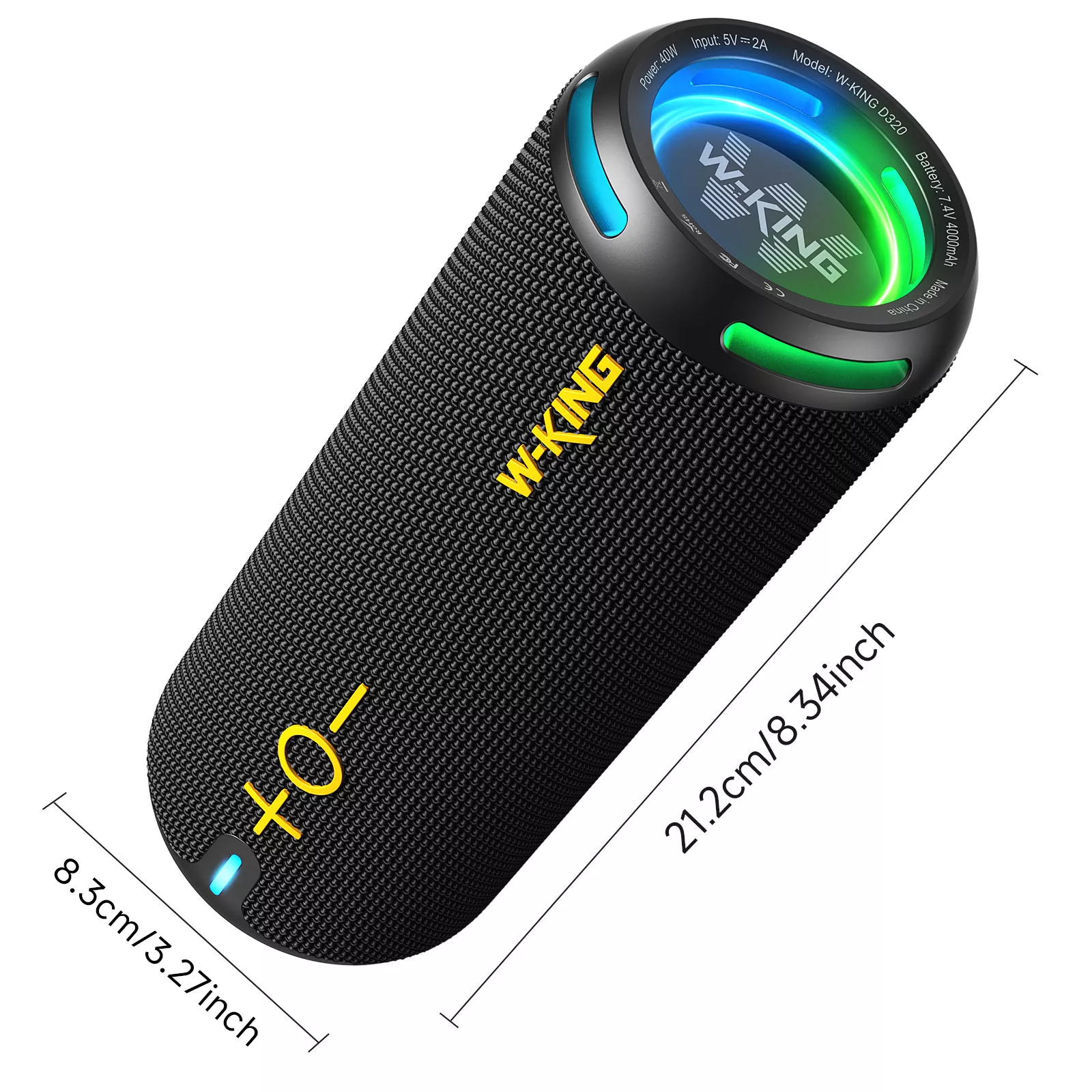 40W Portable Bluetooth Speaker with Dynamic Lights, IP67 Waterproof, APP Control - Image 6