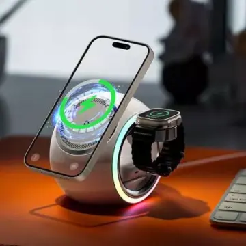 3-in-1 Magnetic Wireless Charging Stand with LED Light