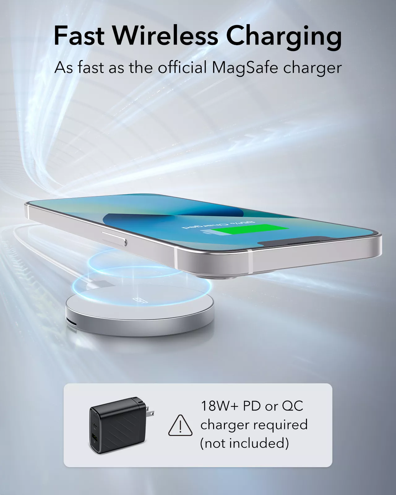 Magnetic Kickstand Wireless Charger for iPhone with Fast Qi Charging - Image 3