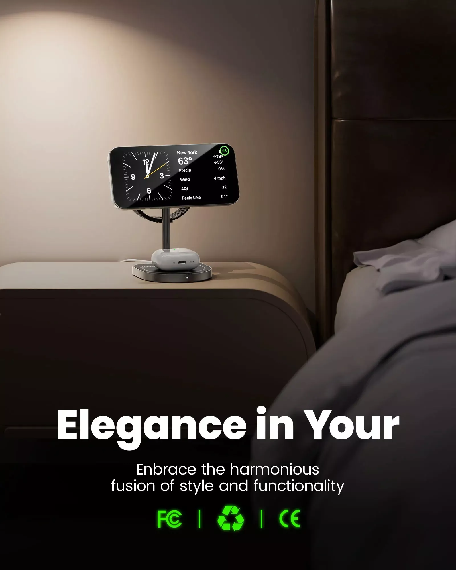 3-in-1 Magnetic Wireless Charging Stand for iPhone, Apple Watch & AirPods - Image 5