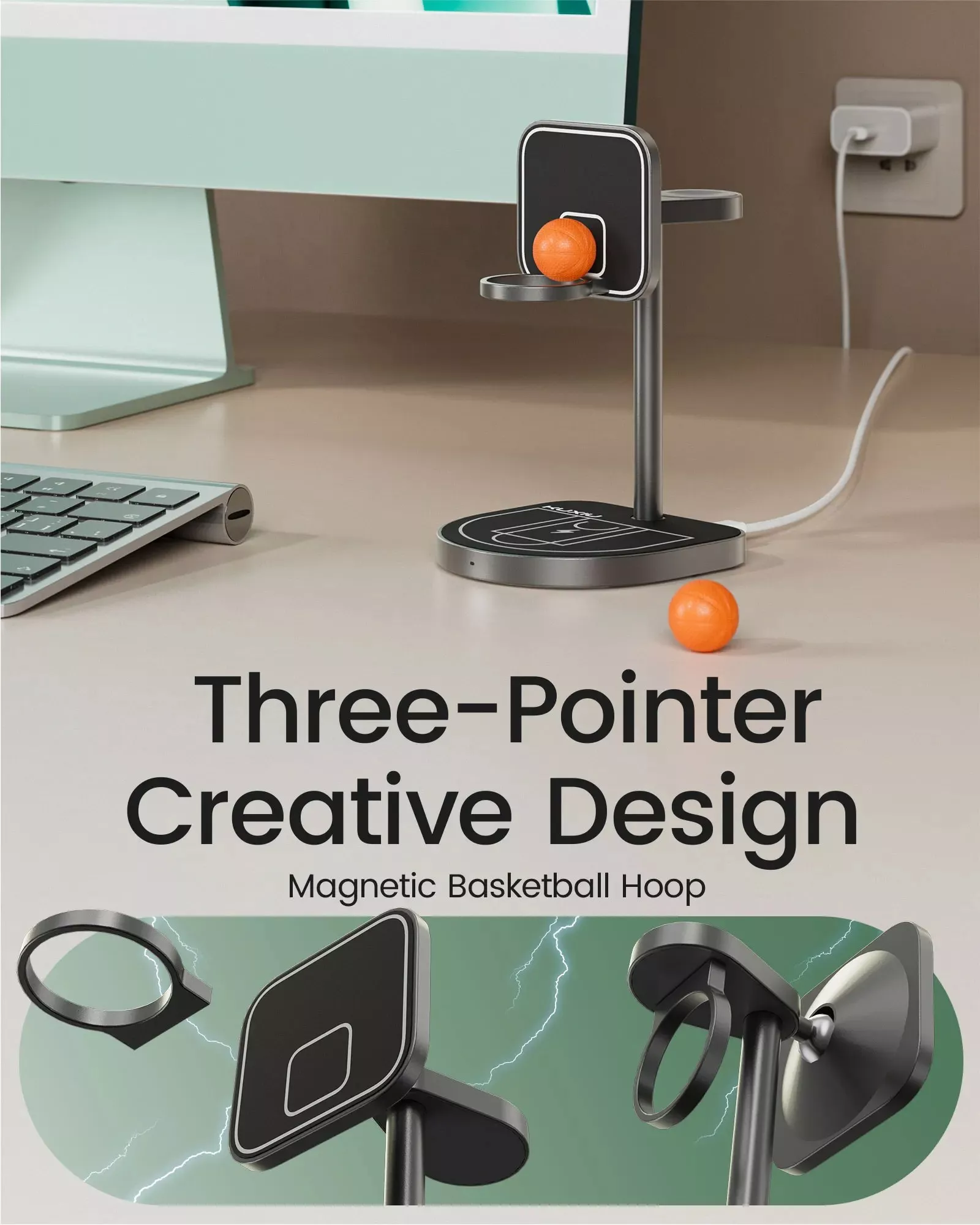 3-in-1 Magnetic Wireless Charging Stand for iPhone, Apple Watch & AirPods - Image 6