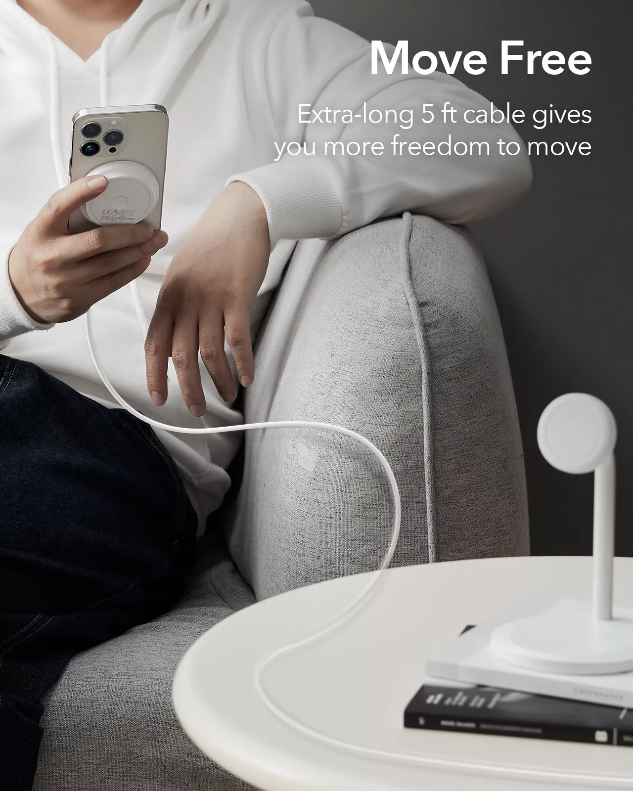 MagSafe-Compatible Magnetic Wireless Charger Stand with Detachable Fast Charging Pad - Image 6