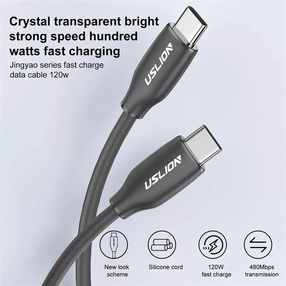 120W USB-C to USB-C Fast Charging Cable, 5A Quick Charger - Image 2