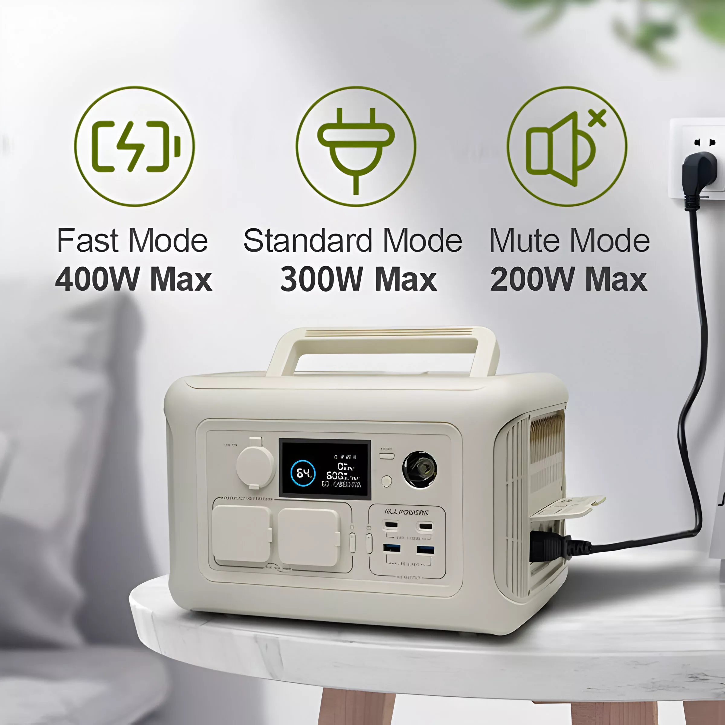 Portable Generator 299Wh 600W Power Station with AC Outlets for Home & Outdoor Use - Image 2