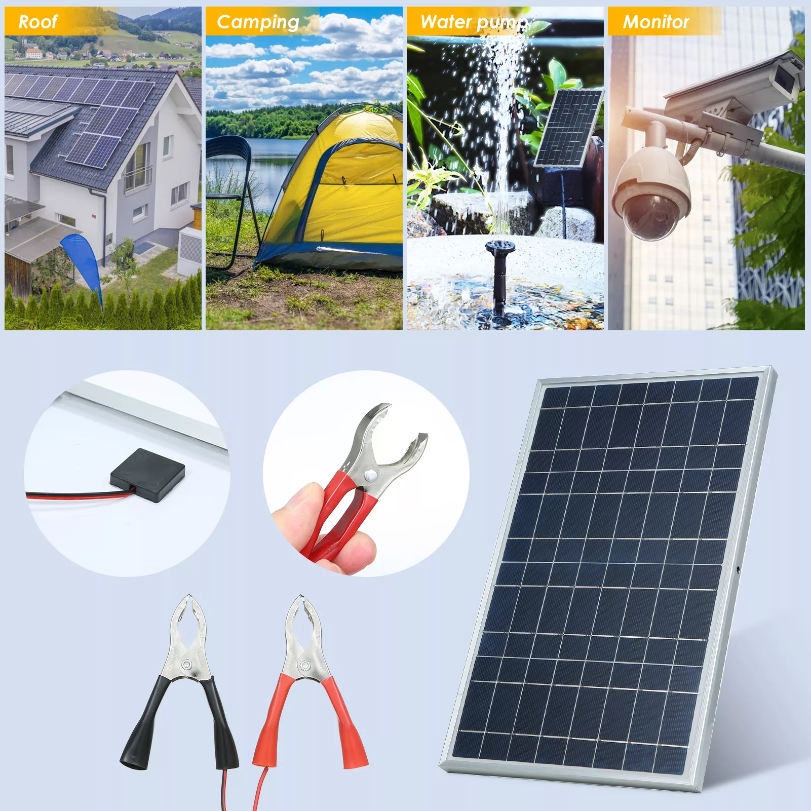 300W 12V Solar Panel Kit - Portable Outdoor Solar Generator for Home & Emergency Charging - Image 4