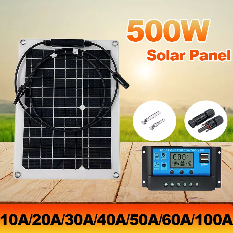 500W Flexible Solar Panel 12V Battery Charger with Dual USB & Solar Controller - Image 2