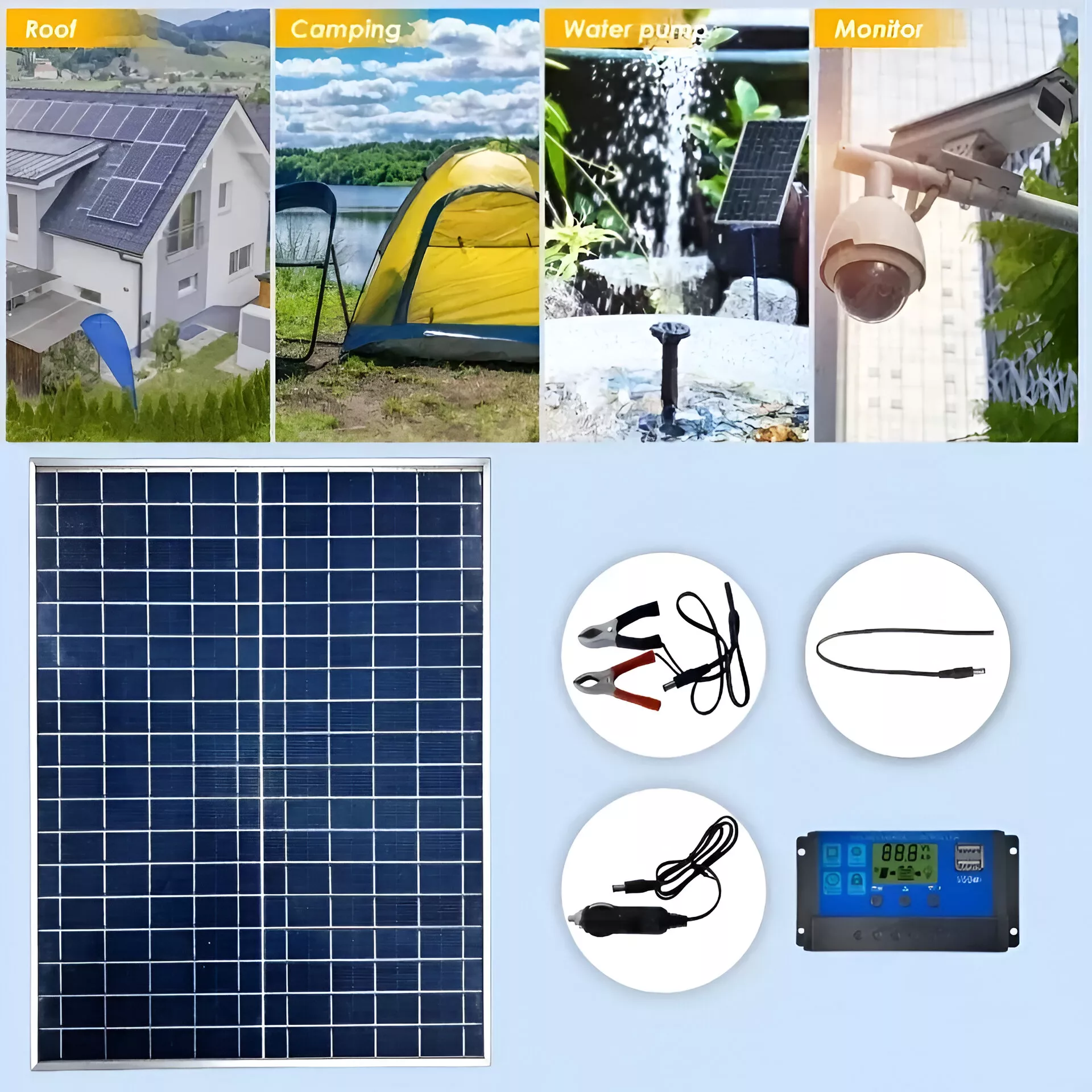 500W 12V Solar Panel Kit with 100A Controller & Power Bank for Home, Camping & RV - Image 3