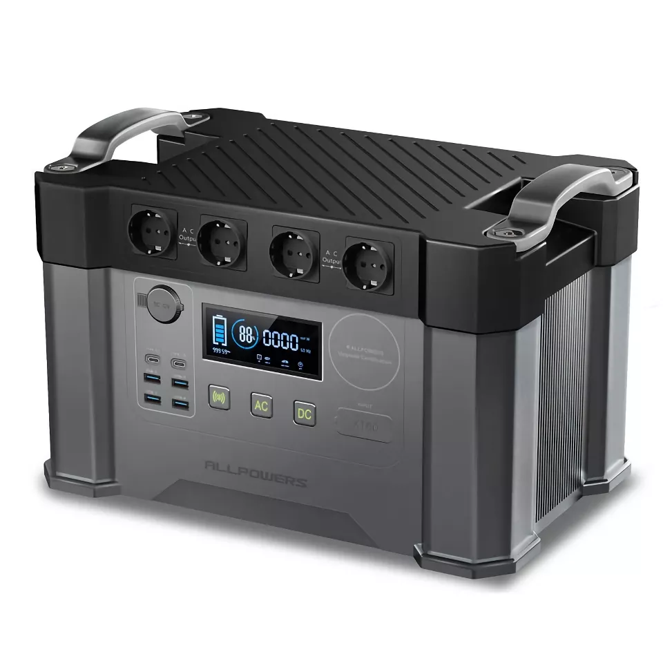 1500Wh Portable Power Station, 2000W Solar Generator with UPS Function for Home Backup