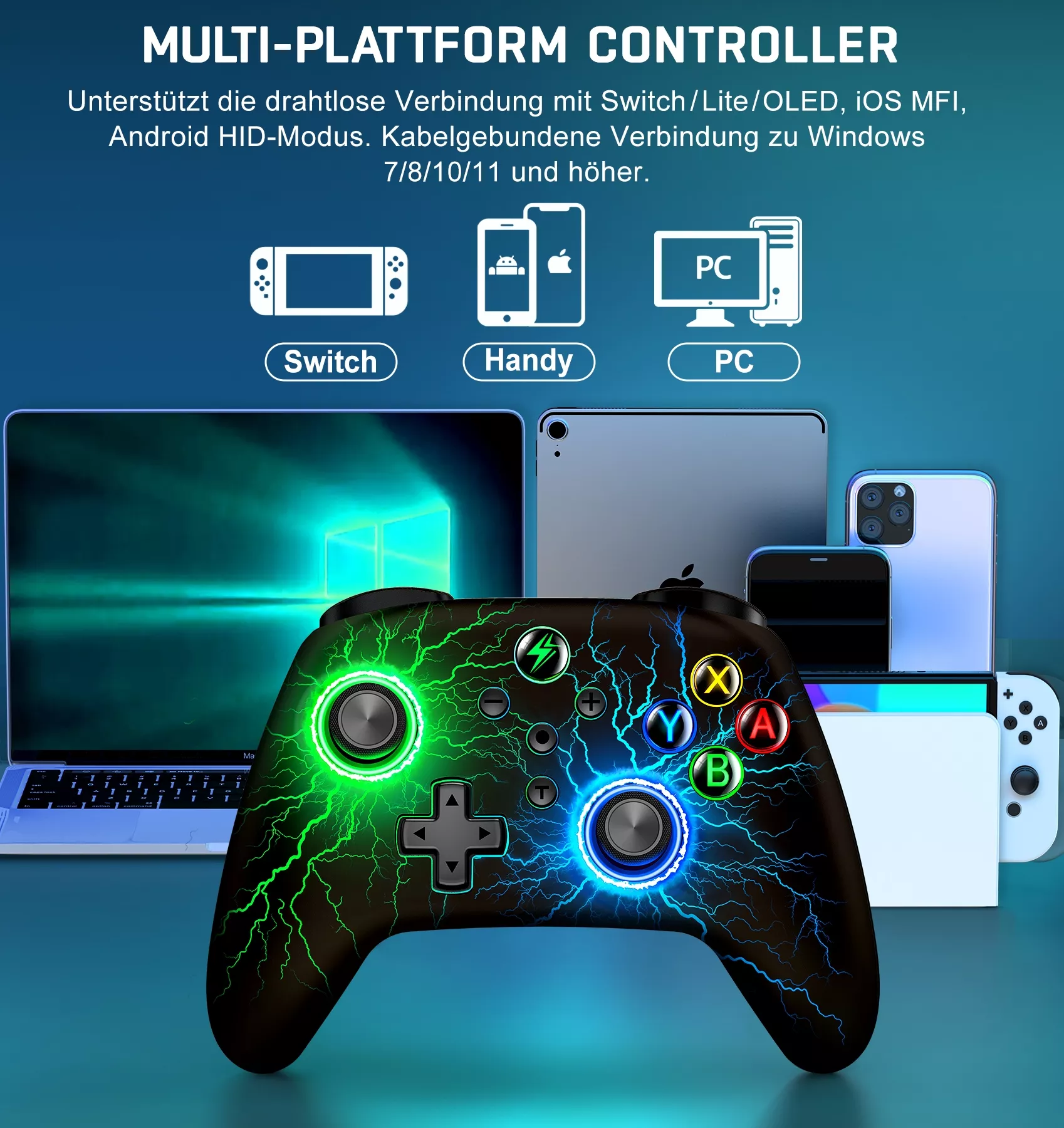 Wireless Controller for Nintendo Switch OLED, Lite & PC with 1000mAh Battery - Image 3