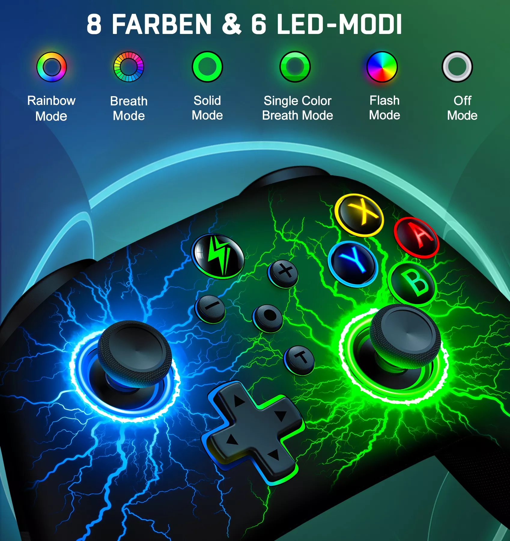 Wireless Controller for Nintendo Switch OLED, Lite & PC with 1000mAh Battery - Image 2