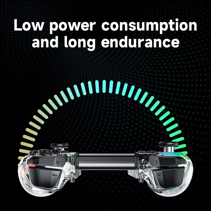 Transparent Wireless Joypad with 8 Color LED for Nintendo Switch & Lite - Image 3