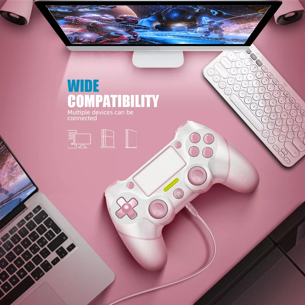 Wireless Pink Controller for PS4 with Touchpad and 3.5mm Audio Jack - Image 2