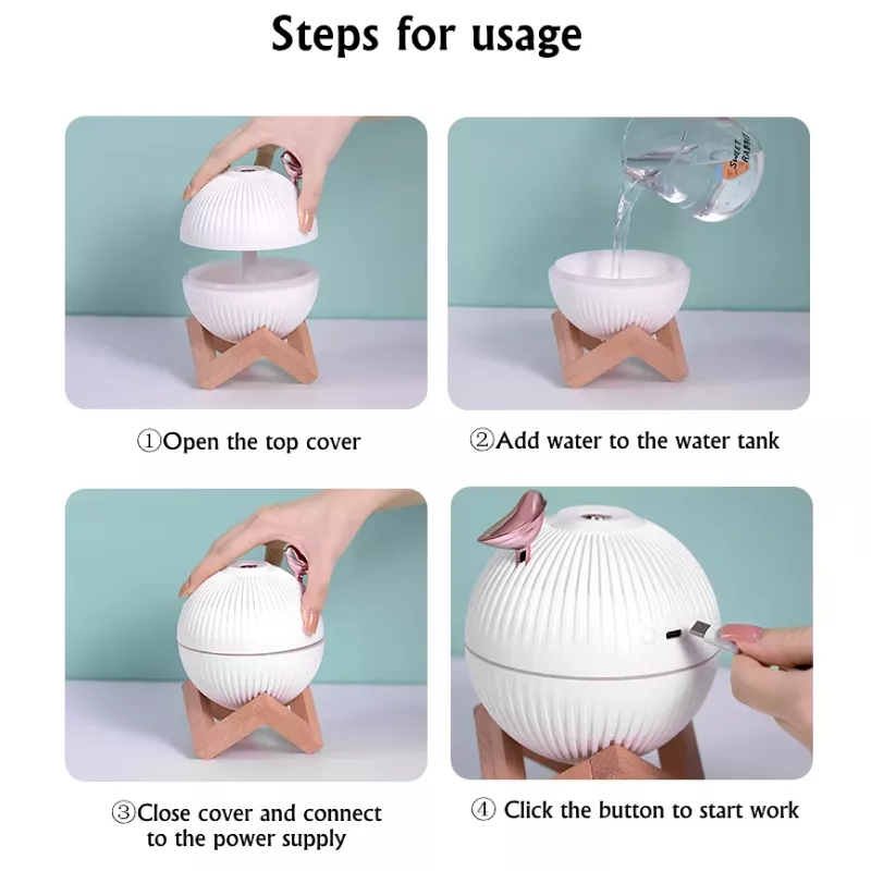 330ml USB Ultrasonic Cool Mist Maker with LED Lamp - Image 5