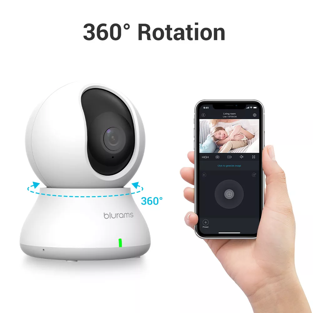 2.4GHz WiFi 360° PTZ Indoor Security Camera with 2K Resolution & Night Vision - Image 5