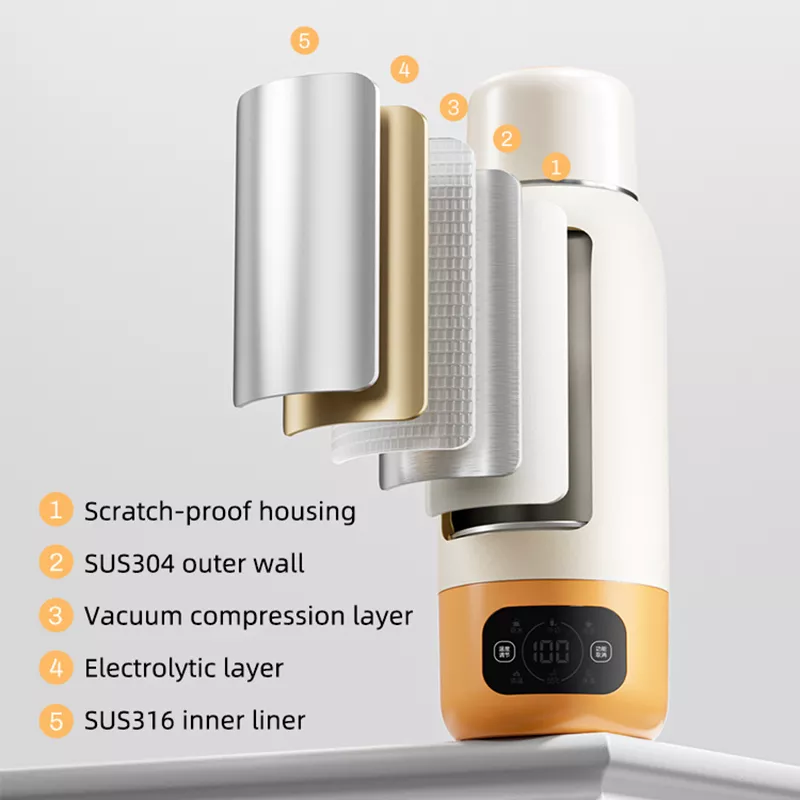 Portable Electric Kettle 600ML Adjustable Temperature Smart Heating Cup - Image 7