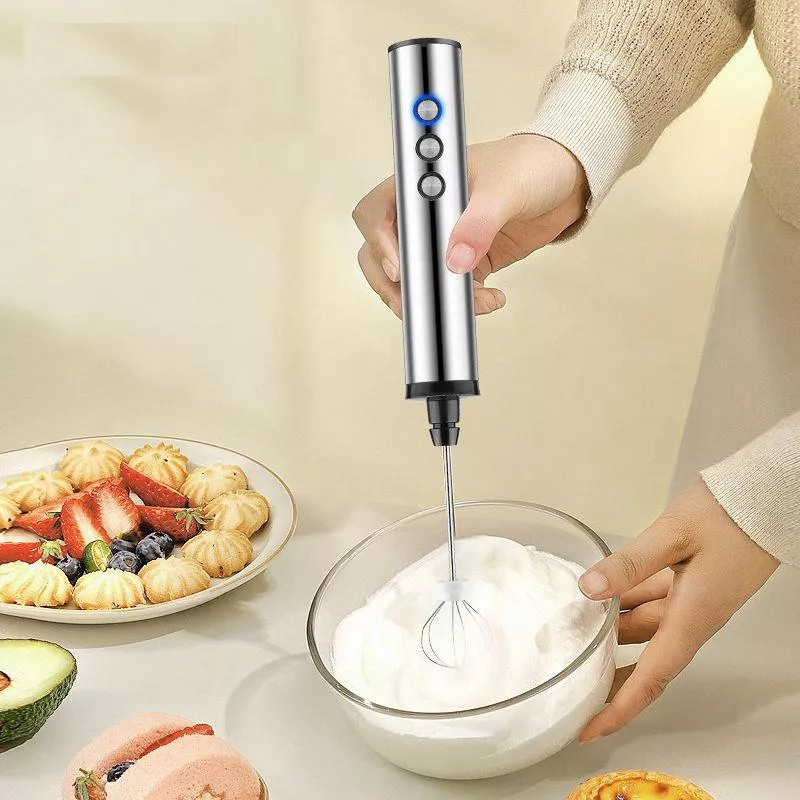 3-in-1 Rechargeable Milk Frother and Handheld Coffee Whisk Mixer