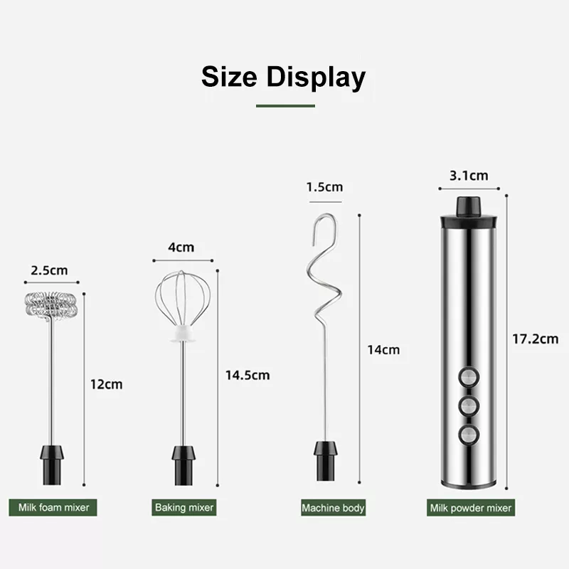 3-in-1 Rechargeable Milk Frother and Handheld Coffee Whisk Mixer - Image 7