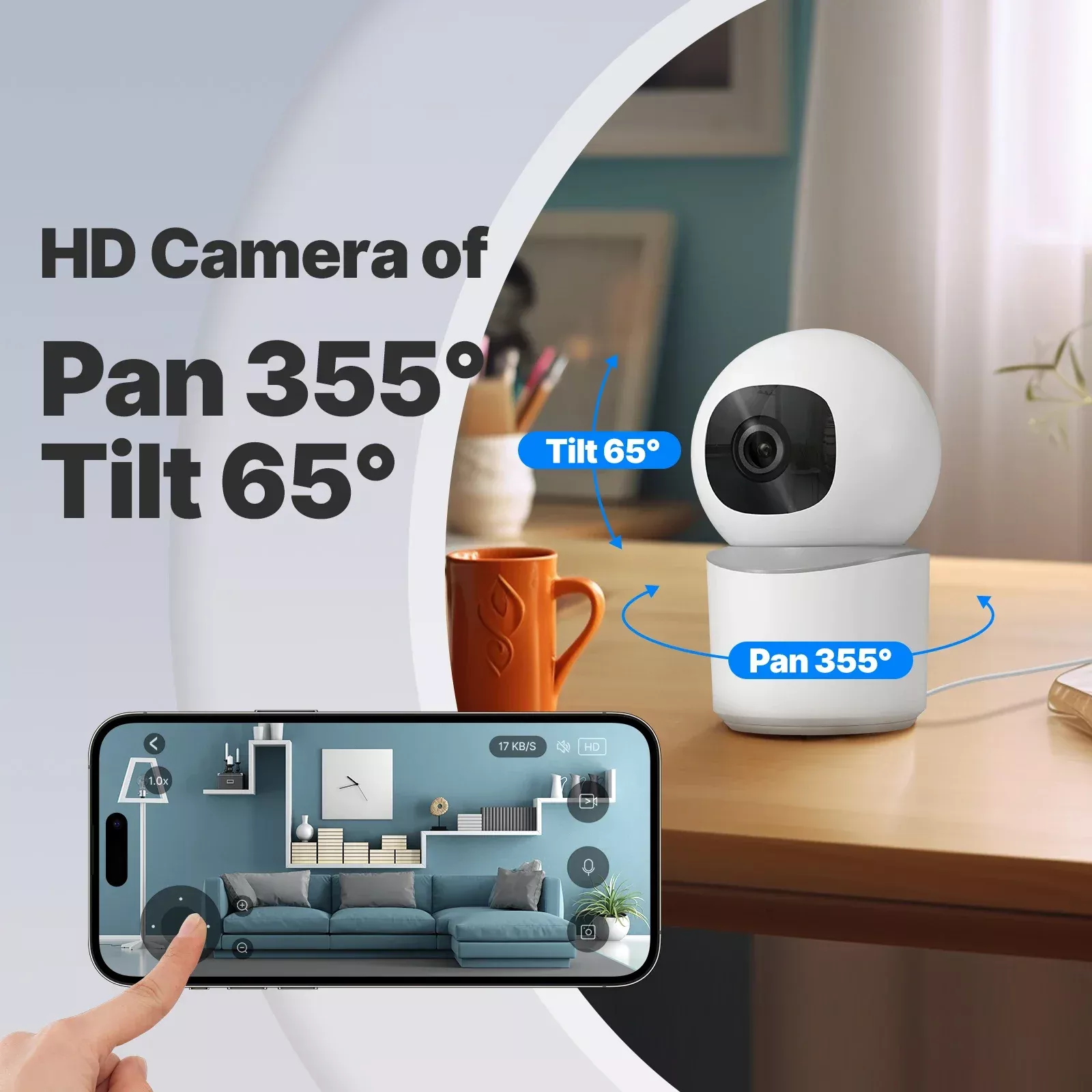 WiFi Indoor Pan/Tilt Smart Security Camera with Night Vision & Motion Tracking - Image 2