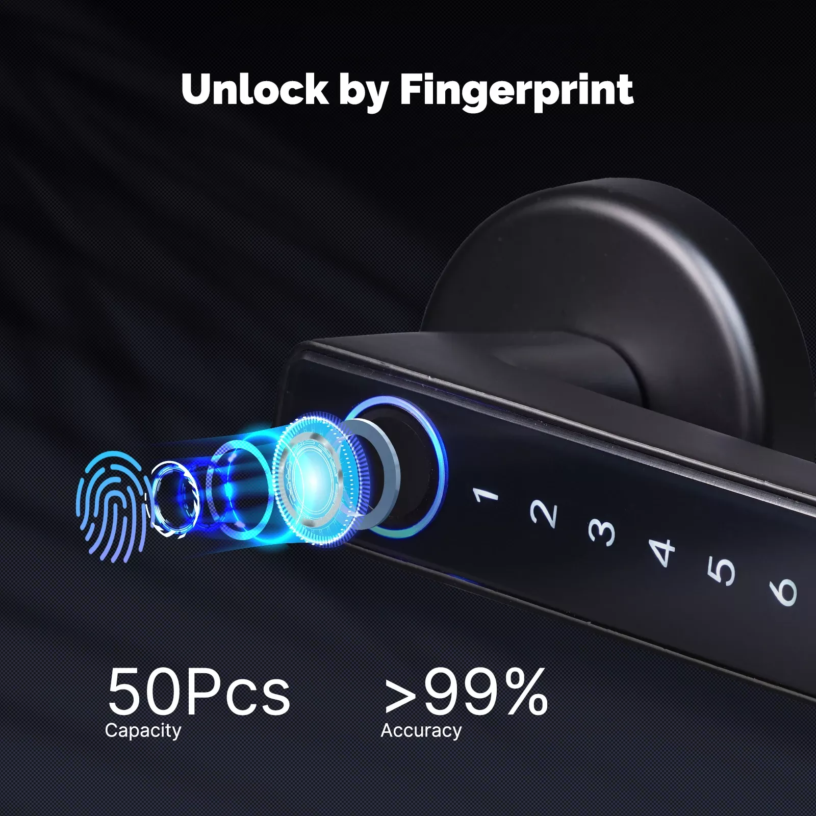 Smart Bluetooth Fingerprint Door Lock with Password and Remote Unlock - Image 3