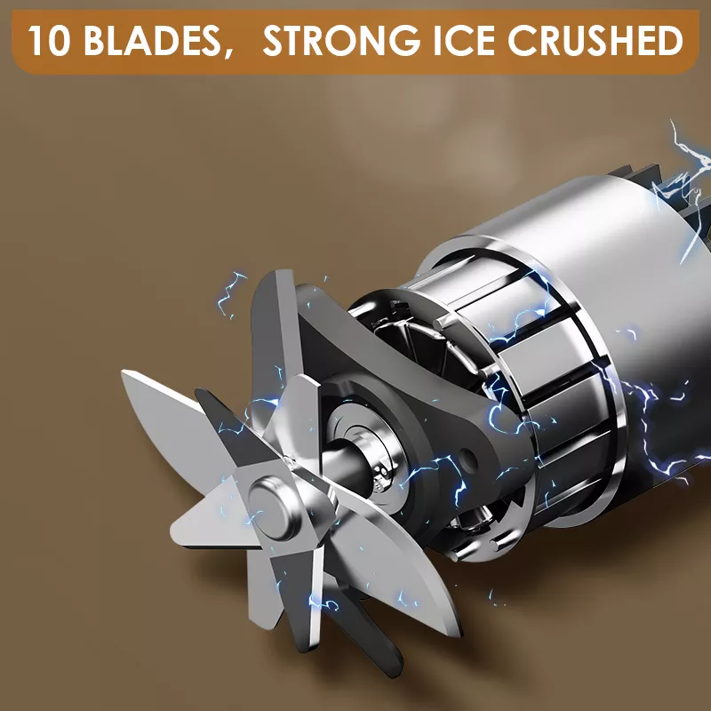 Portable USB Rechargeable Mini Blender with 10 Stainless Steel Blades - Image 4