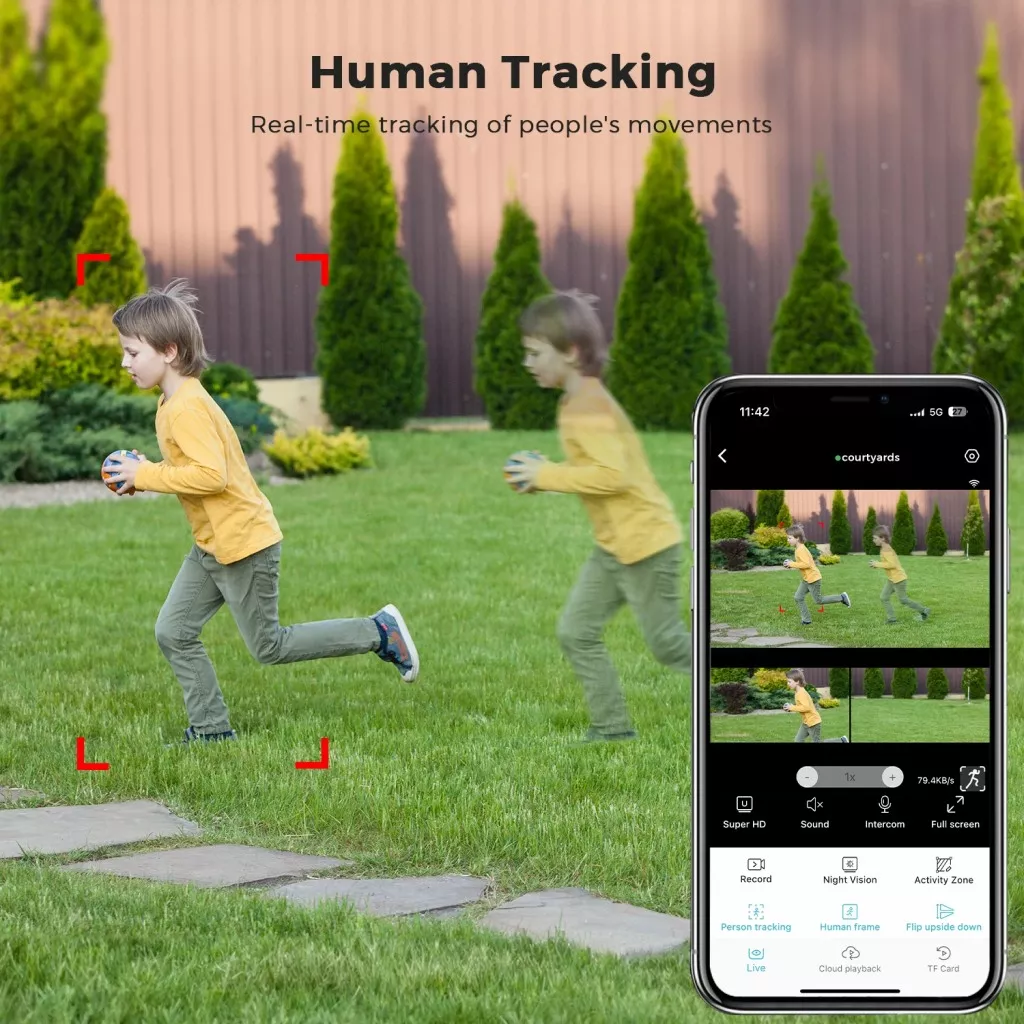 Wifi Security Camera with Auto Tracking & 5X Zoom - Image 6