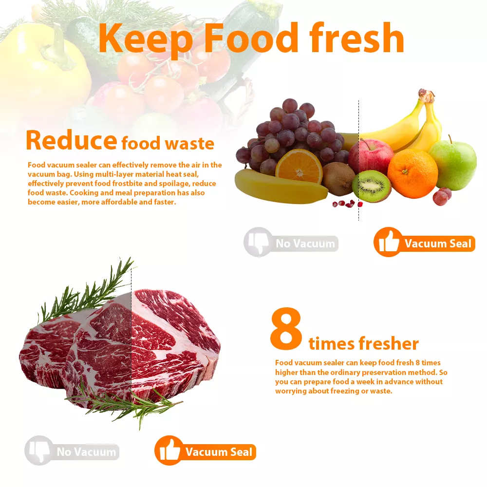 Electric Vacuum Sealer Machine for Food Preservation with Free Bags - Image 4