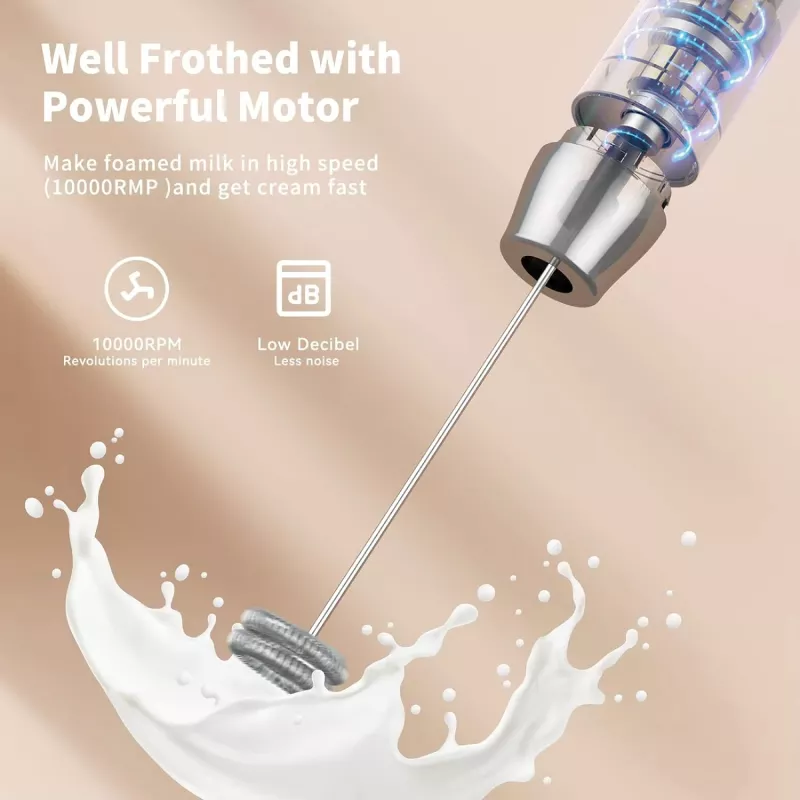 Electric Milk Frother with Detachable Whisk - Image 4