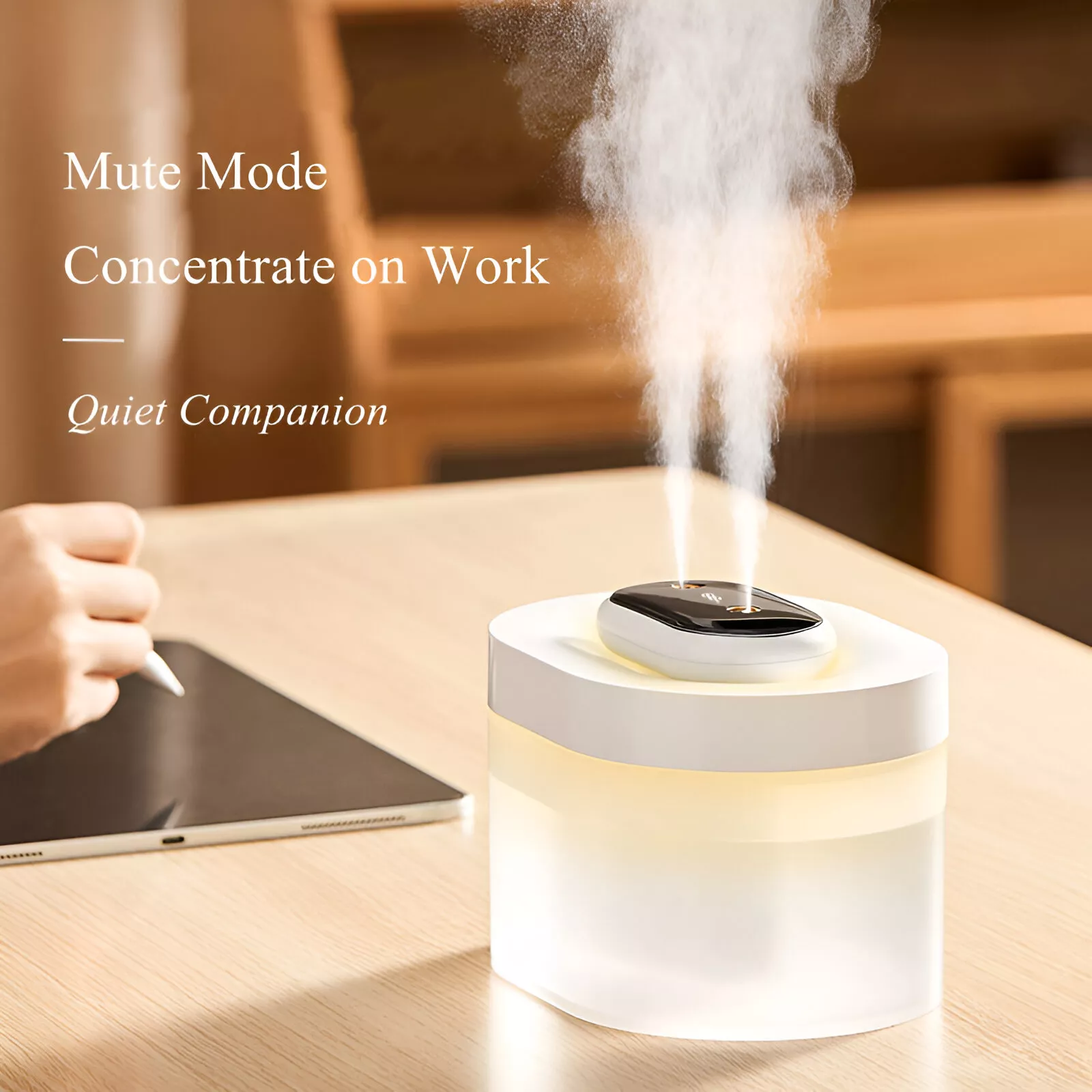 300ml Essential Oil Diffuser and Humidifier with Ultrasonic Mist and LED Light - Image 2