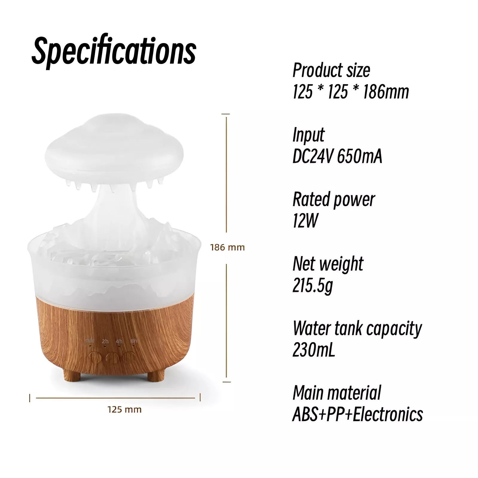 LED Rain Cloud Aromatherapy Humidifier with Remote Control - Image 8