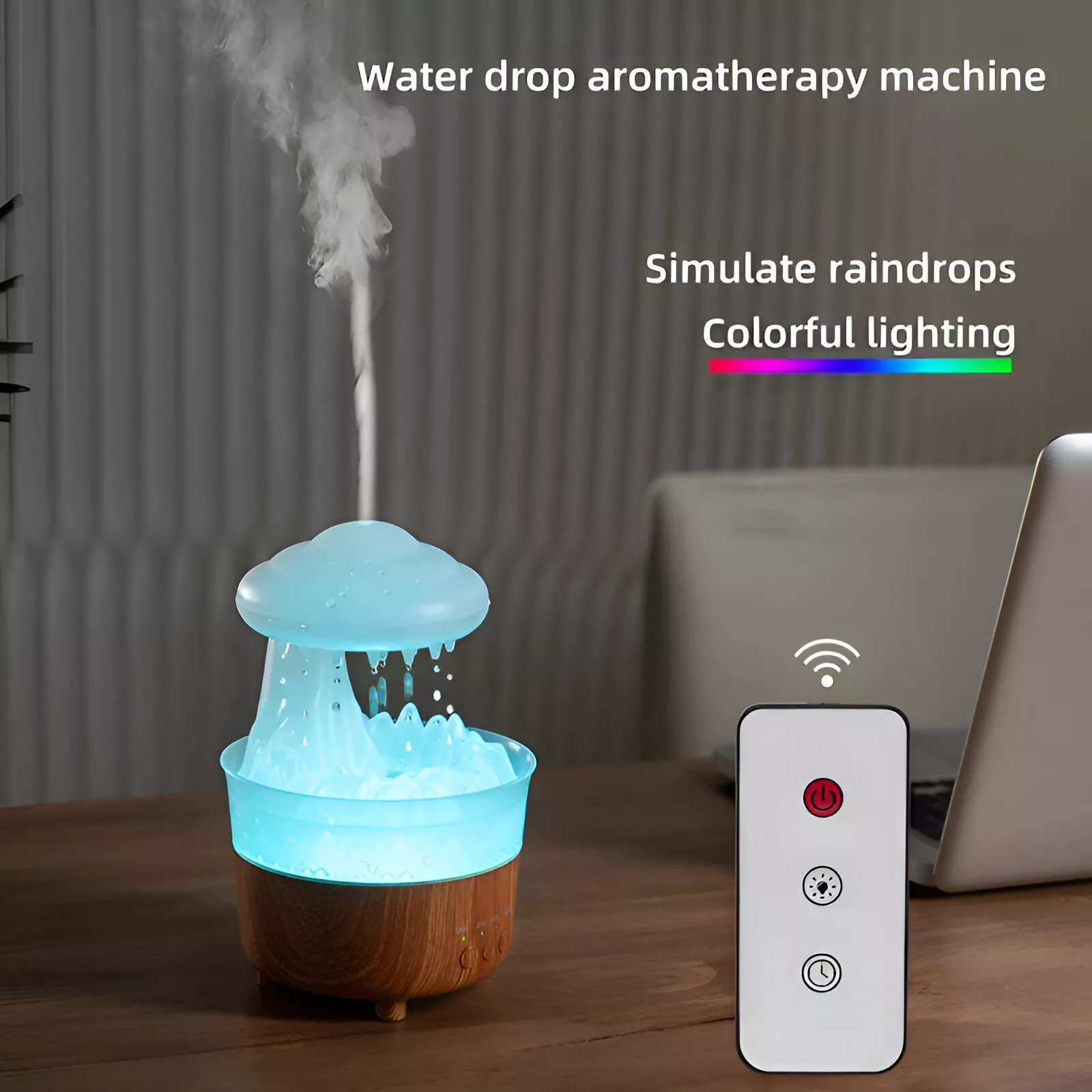 LED Rain Cloud Aromatherapy Humidifier with Remote Control - Image 4
