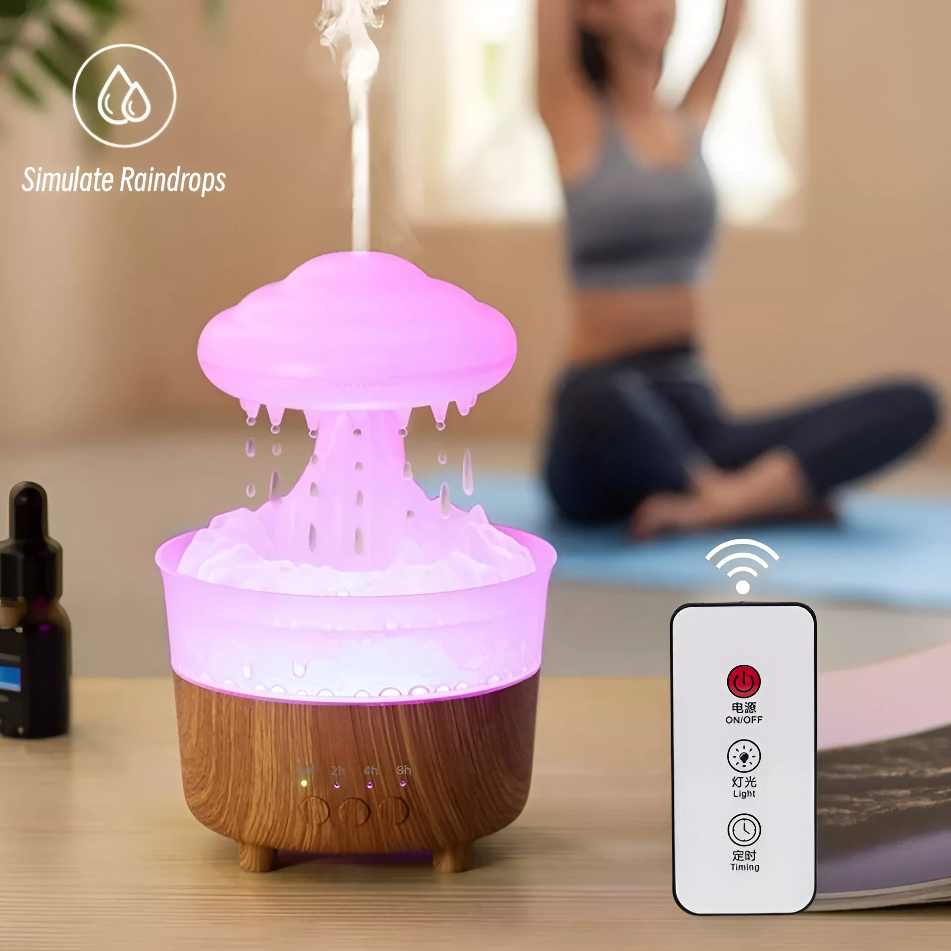 LED Rain Cloud Aromatherapy Humidifier with Remote Control - Image 3