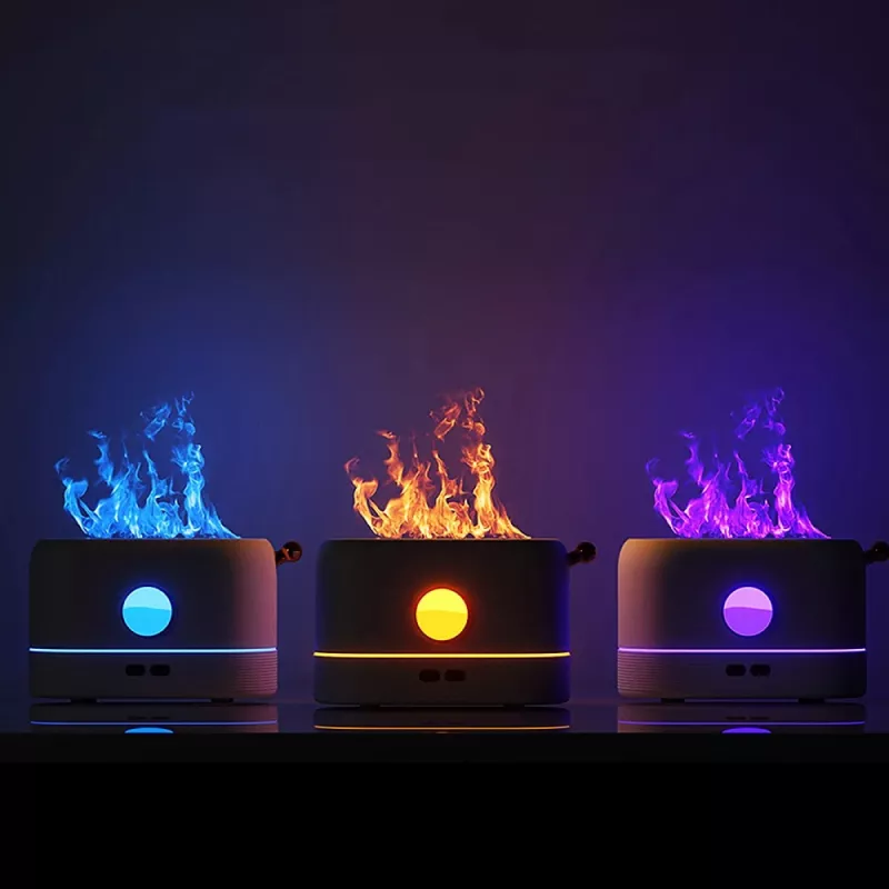 Flame Effect Essential Oil Diffuser with LED Light - Image 7
