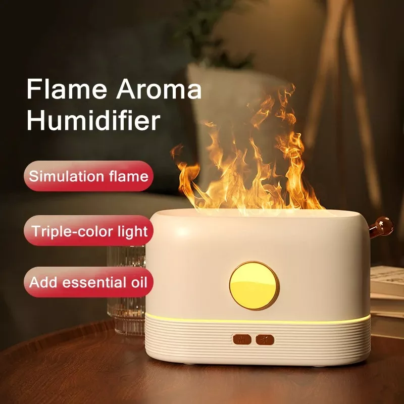 Flame Effect Essential Oil Diffuser with LED Light - Image 2