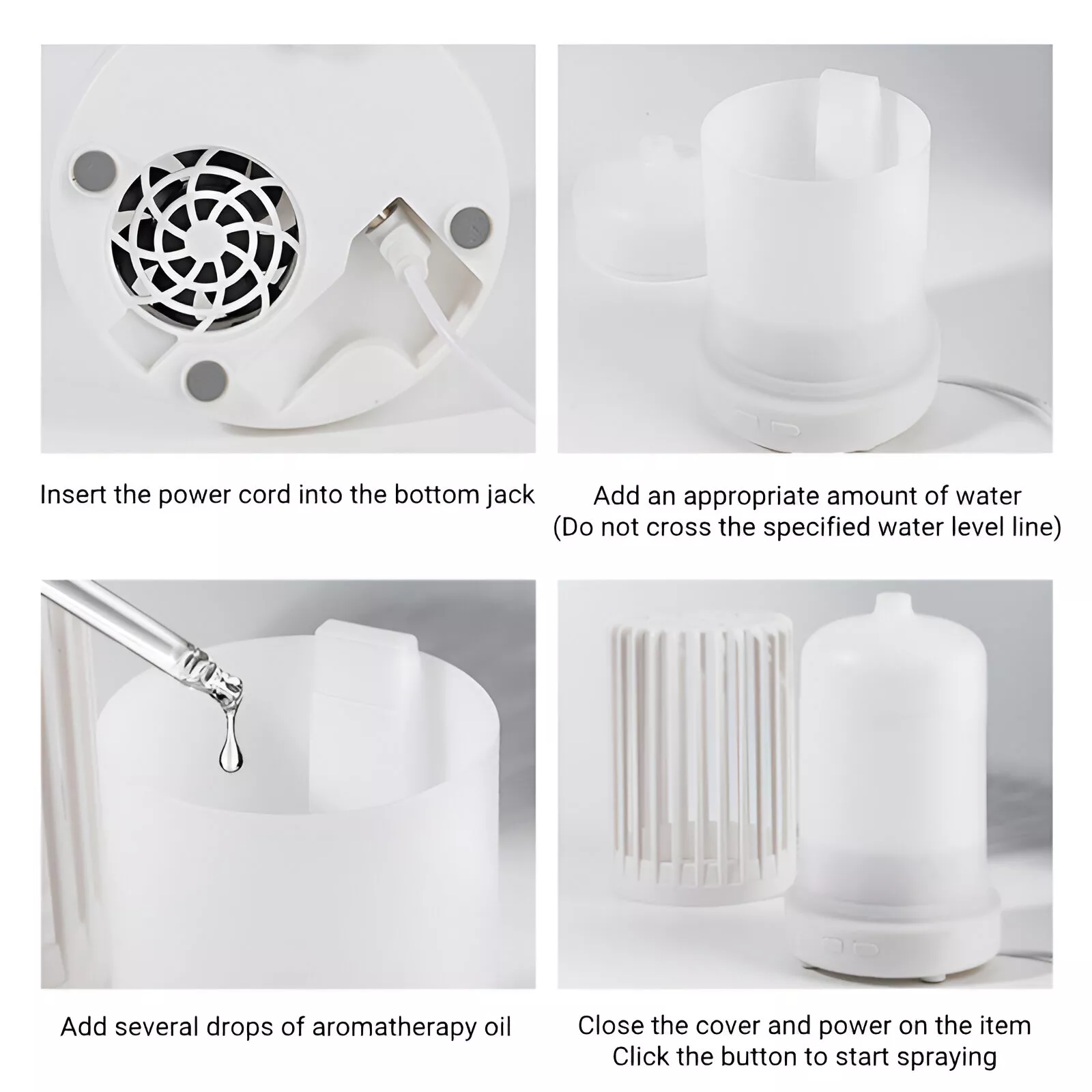 200ml Wood Grain Essential Oil Diffuser with Remote Control, USB Humidifier & LED Light - Image 4