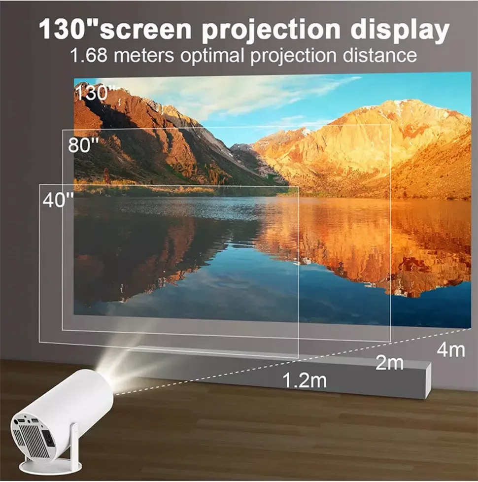 4K Portable HD Projector with Android, 720P Resolution, WiFi, and Bluetooth - Image 2