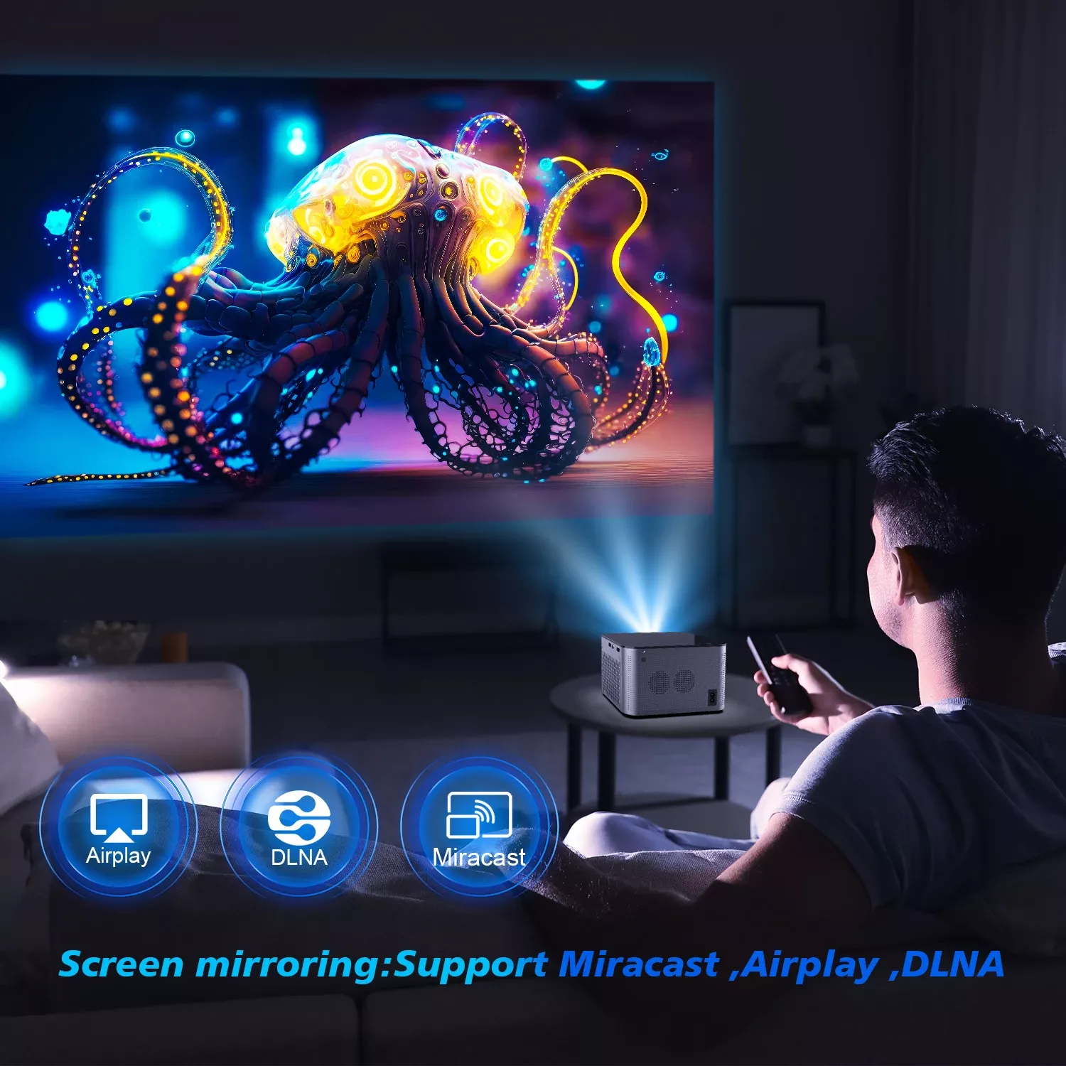 4K UHD Projector with Android 11, 1080P, WiFi 6, Bluetooth, Voice Control - Image 7