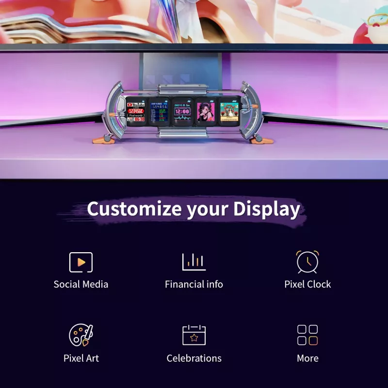 Cyberpunk Digital Clock with RGB LED Display - Image 5