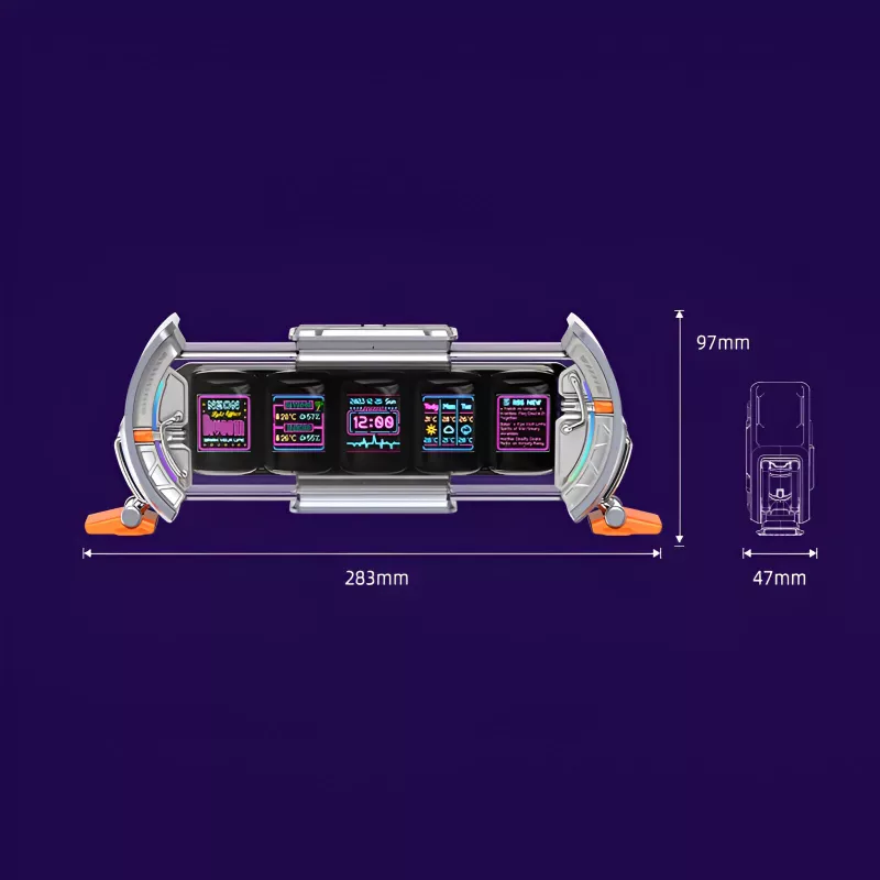 Cyberpunk Digital Clock with RGB LED Display - Image 6