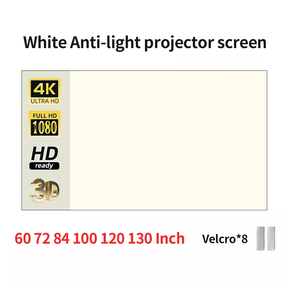Portable White Grid Anti-Light Projector Screen - Image 2
