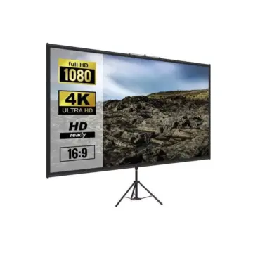 100-Inch Tripod Projector Screen 16:9 4K HD Portable for Indoor & Outdoor Use