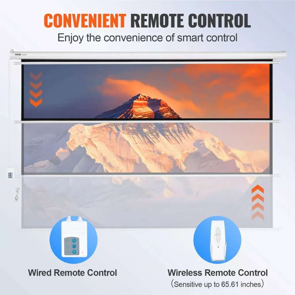 Motorized 16:9 4K HD Projector Screen with Remote Control - Image 3