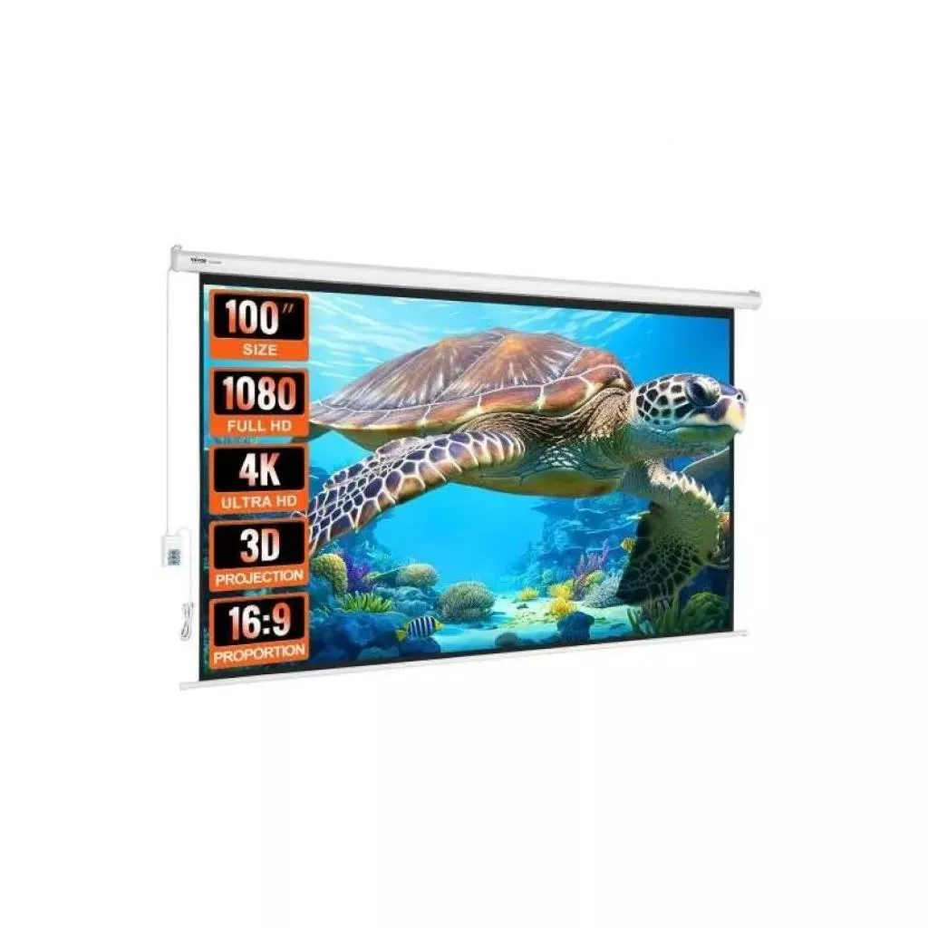 Motorized 16:9 4K HD Projector Screen with Remote Control